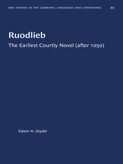 Title details for Ruodlieb by Edwin H. Zeydel - Available